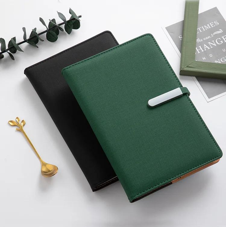 Fabric texture leather agendas personalizadas A5 PU notebooks line paper dairy note book with card slots and pen loop