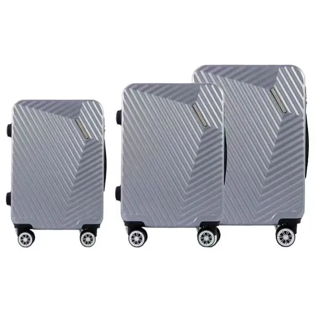 luxury designer yellow travelling bags custom logo 3 pieces hard shell travel suitcases abs trolley luggage set with trolley