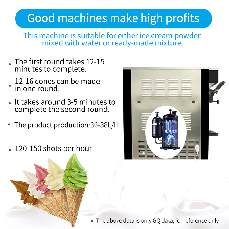  KLS-F626T 25L maquina para hacer helado mercado de