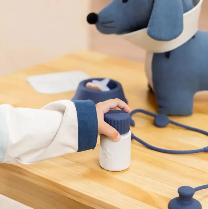 Educational Silicone Pretend Play Pet Care Play Set Silicone Veterinary Play set,Doctor kit for Toddlers 3-5