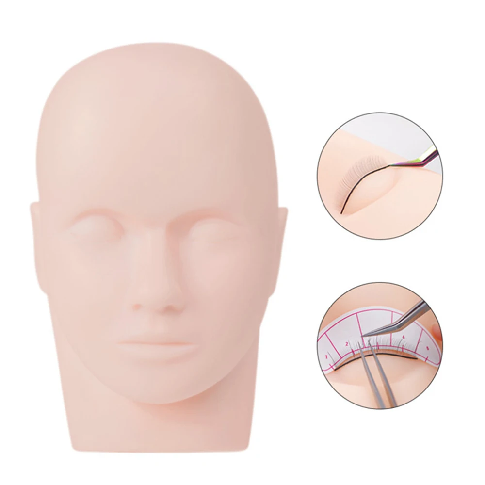 Jaunty Sky Practice Training Makeup Tools Eyelash Extension Head Training Mannequin Head with Replaceable Eyes and Lip