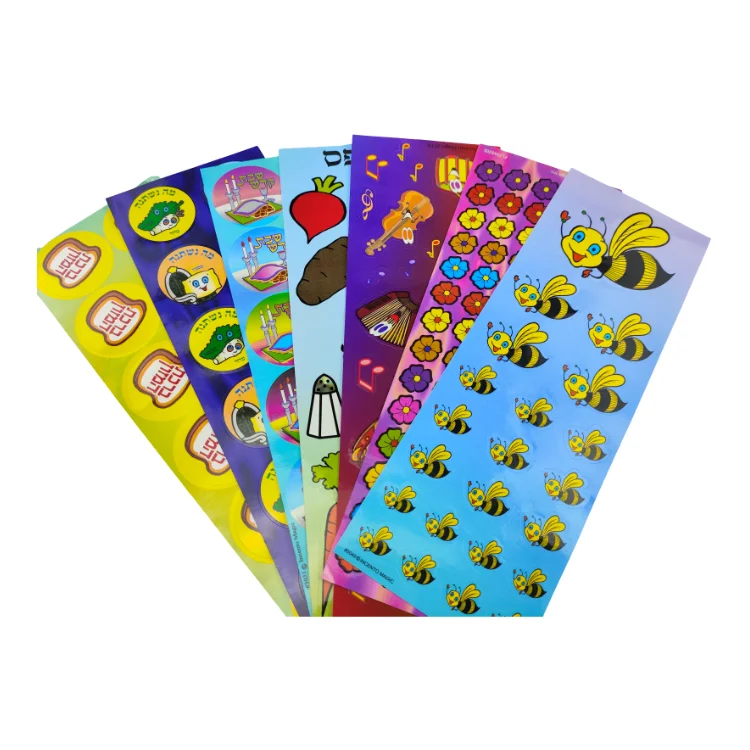Personalized Cartoon Clear Die Cut kiss cut sticker Holographic Vinyl Stickers Custom Kiss Cut Sticker Sheet for kids play