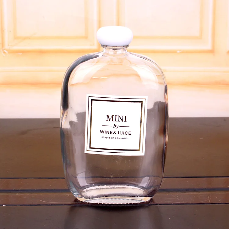 12oz Clear glass wine bottle glass whisky vodka packing jars