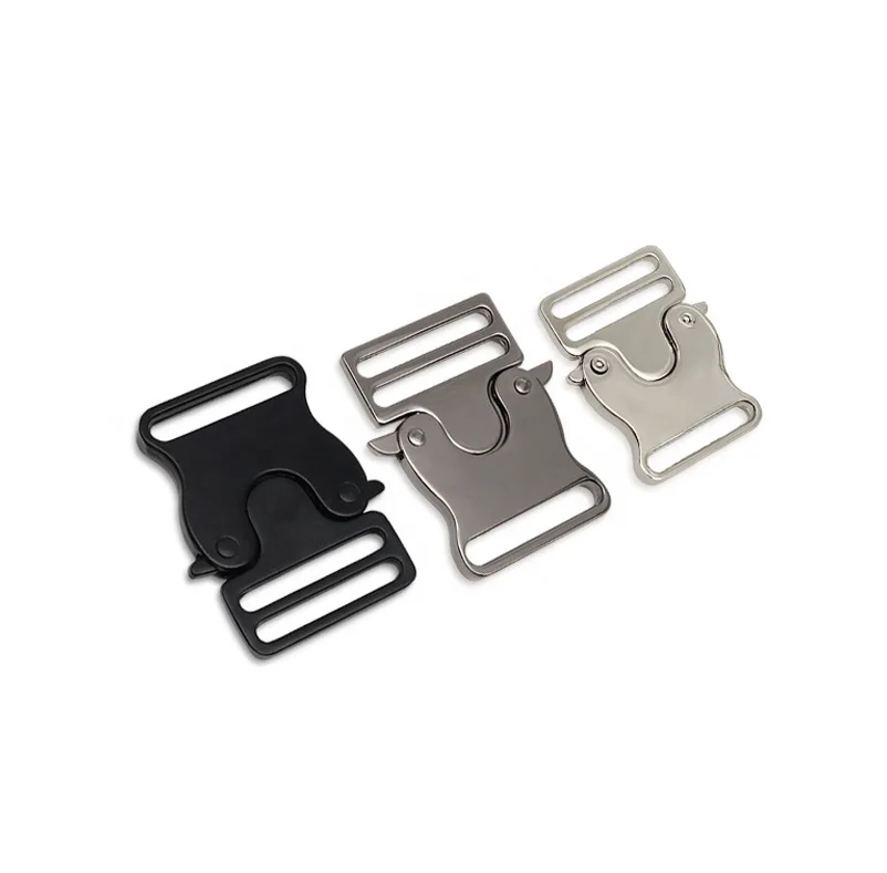 Black Dog Collar Heavy Duty Quick Release Metal Tactical Buckle 25mm 38mm