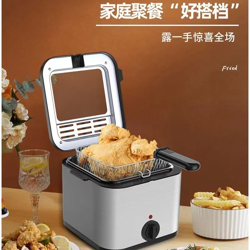 Household electric fryer large capacity fried chicken and french fries electric oil fryer snack stainless steel fryer