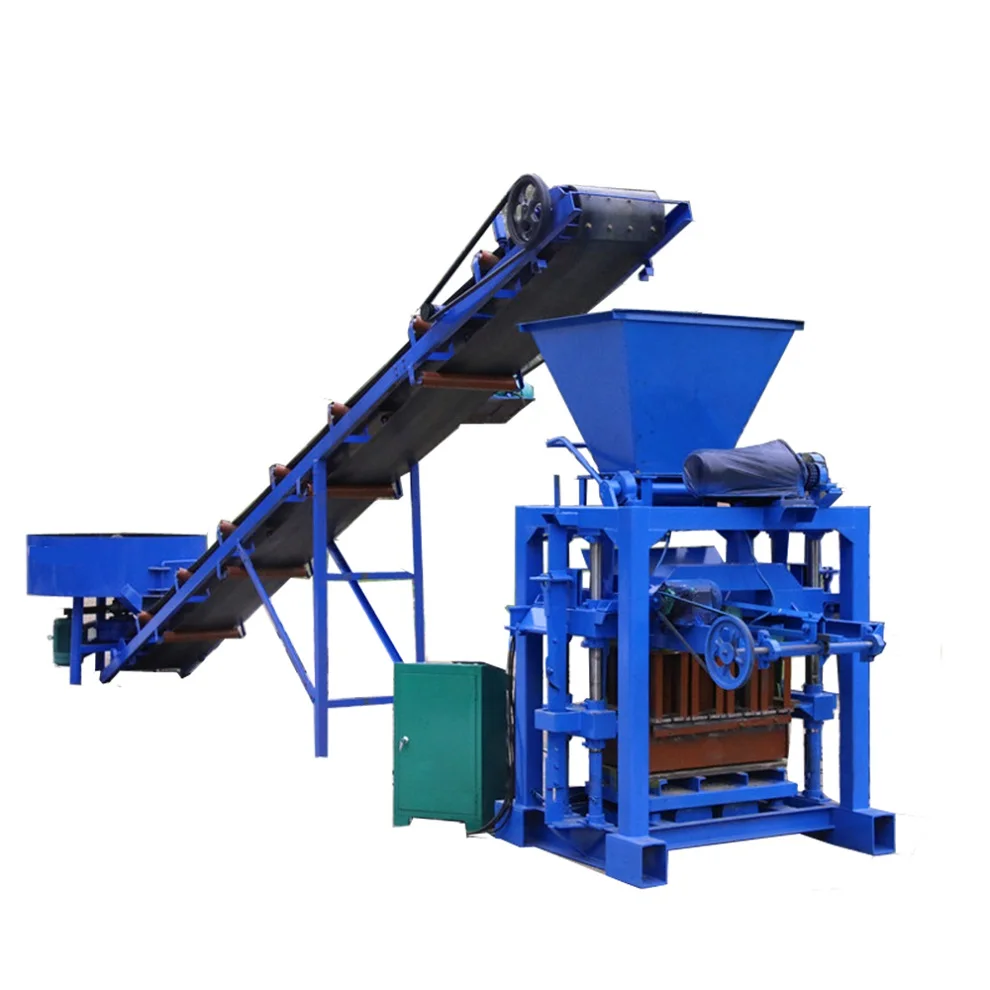 QT4-35  Block Brick Making Machine +pan mixer+conveyor belt+H14 mould as demands