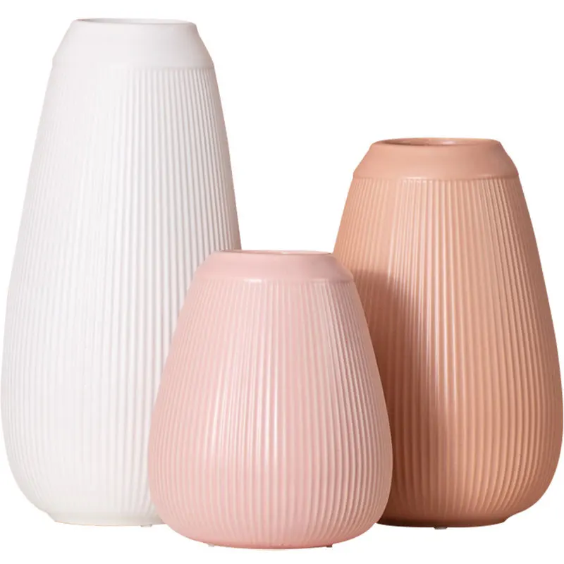 Minimalist House Decoration Pink Ceramic Vase Ceramic Flower Pot For Home Decor