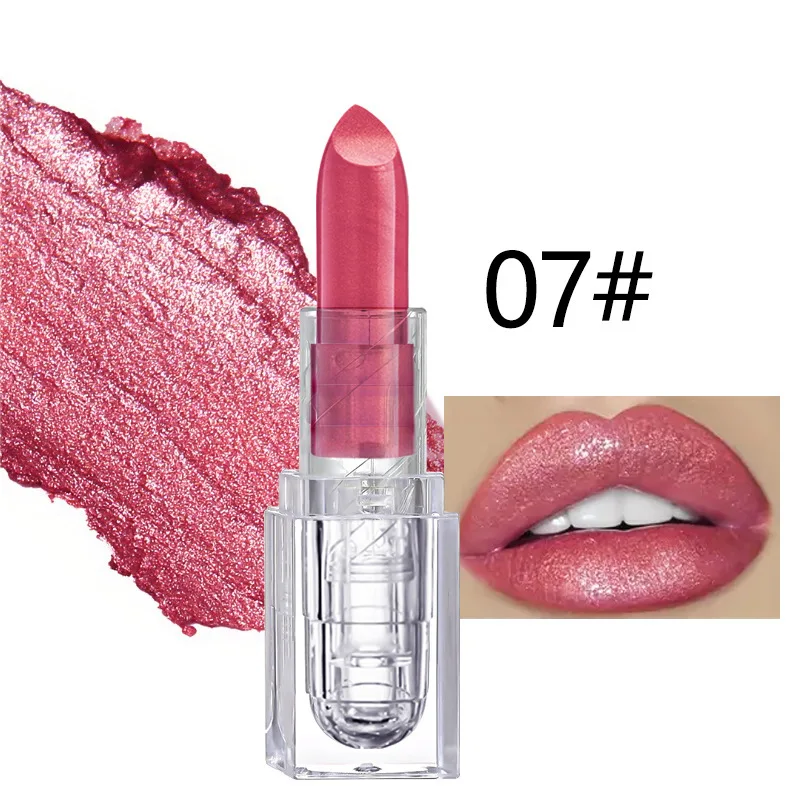 2 color in one lip liner lipstick design nude black shimmering metallic beauty cosmetics Private label  metal lip stick