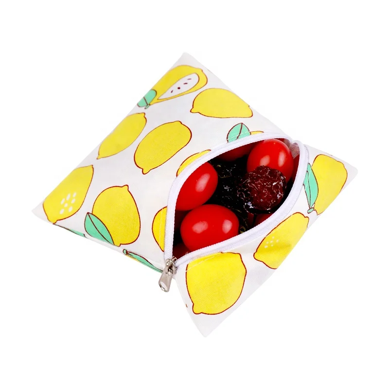 Organic cotton with zipper or hook loop personalized packaging bag kids small snack bags