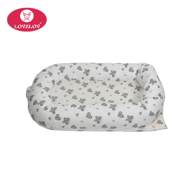 
Portable Bed Bassinet Snuggle Soft 100% Organic Print Cotton Fabric Baby Carry Nest 