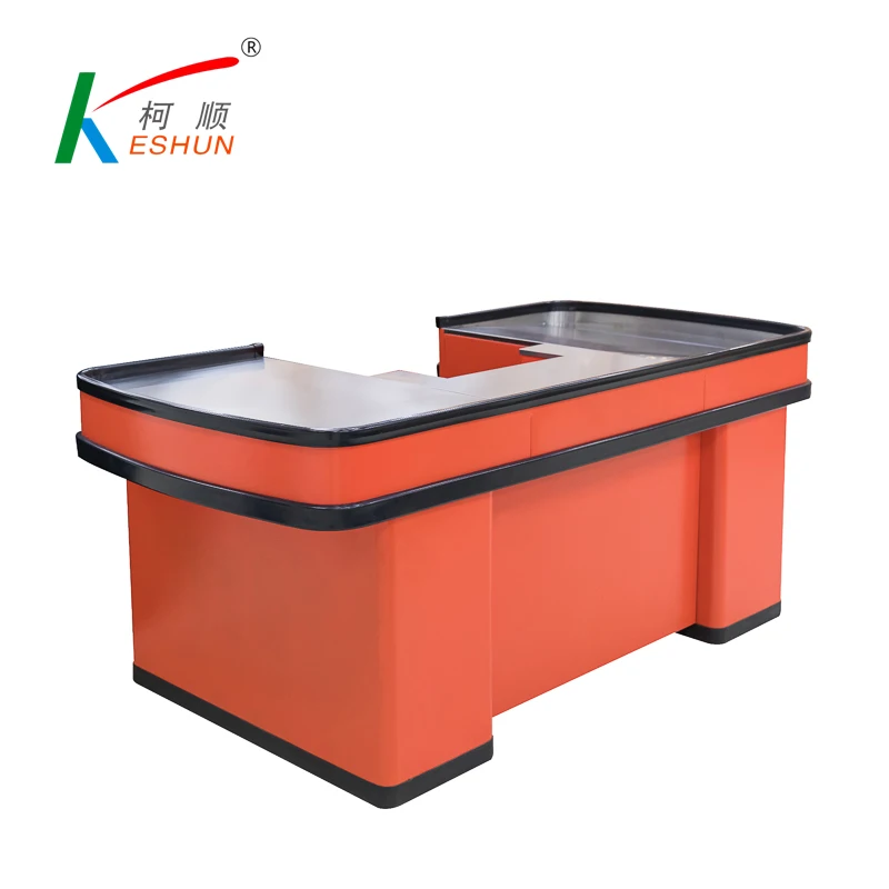 Кассовый стол для супермаркета с конвейерной лентой