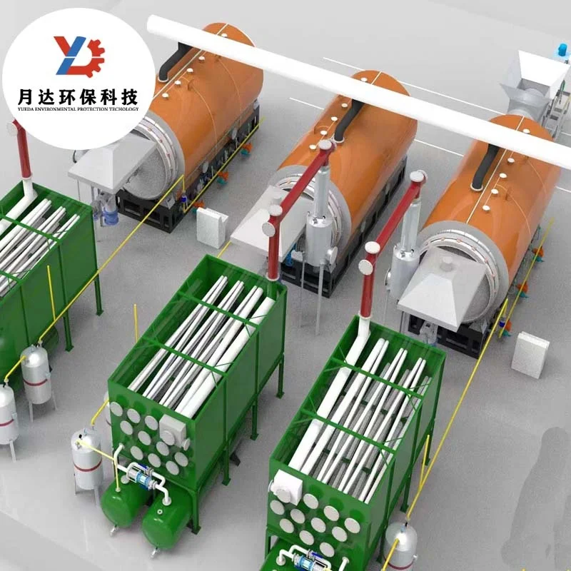 Automatic Control waste tire pyrolysis to oil machine with auto feeding system and auto discharge system