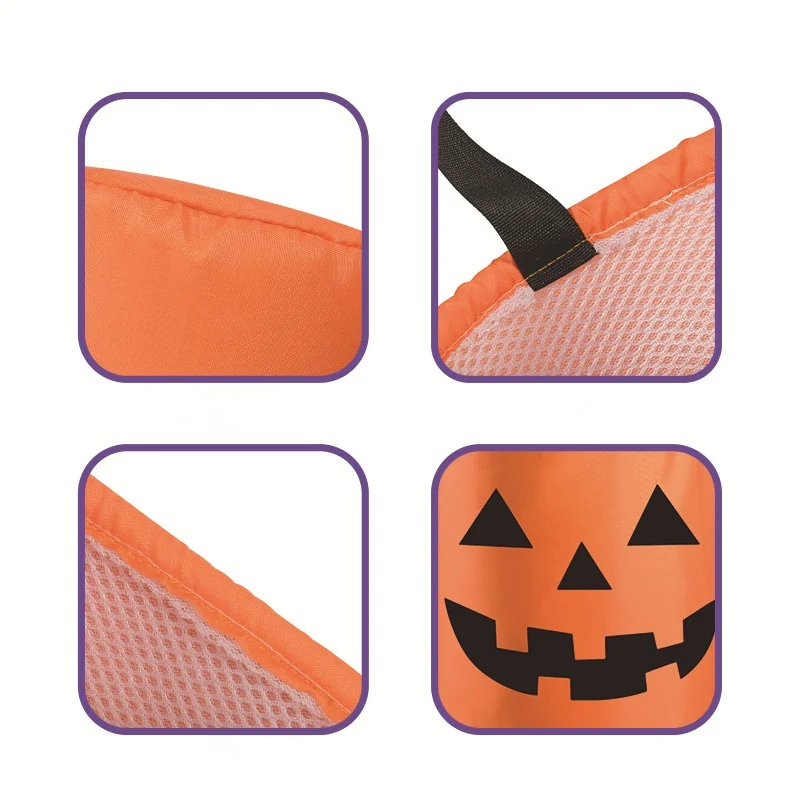 DOULUO Wholesale Halloween Decoration Candy Bag Accessories Handheld Led Light Halloween Basket Toy