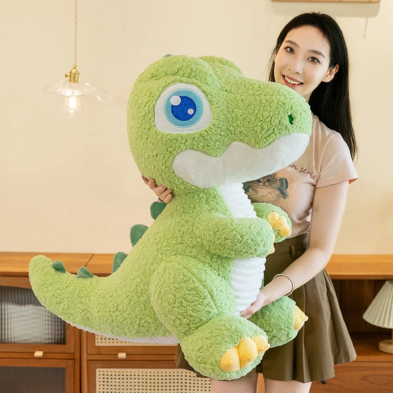 Higher quality plush doll Big-Eyed Dinosaur Long Plush PP Cotton cute Dragon Stuffed Animal Toy
