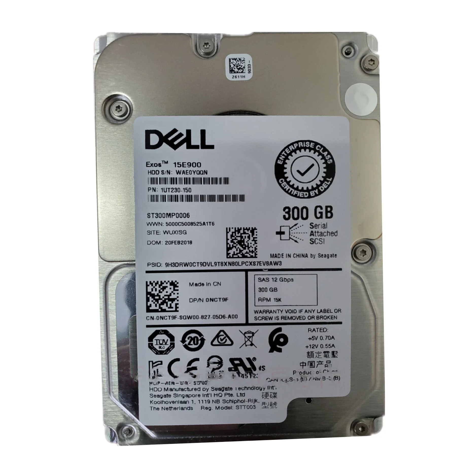 Dell 300G 2.5 inch 12GB 15K SAS hard drive ST300MP0026 0NCT9F Hard Disk Drives 2.5