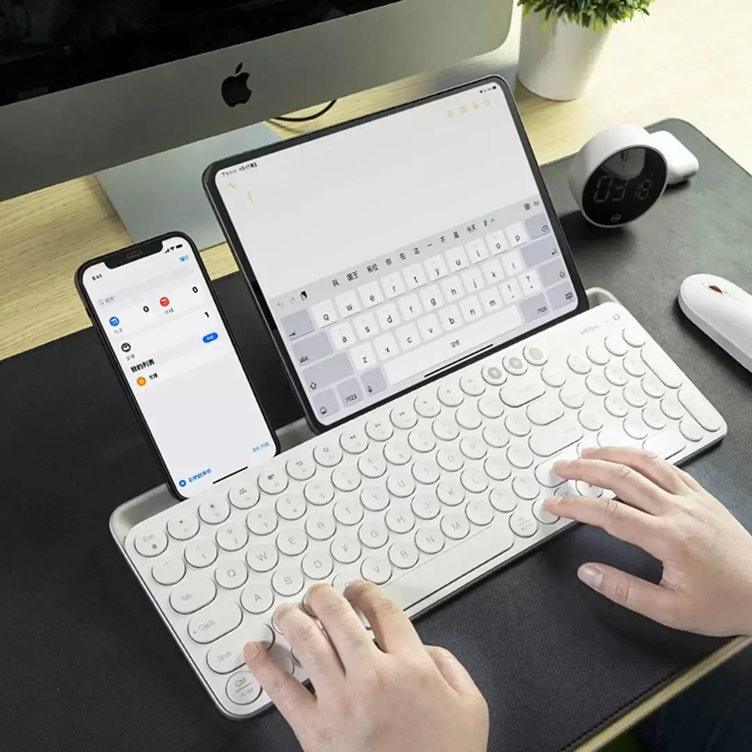 For Windows Mac Android iOS 102 Keys 2.4GHz High Quality Multi System Compatible MIIIW Dual Mode Wireless Keyboard