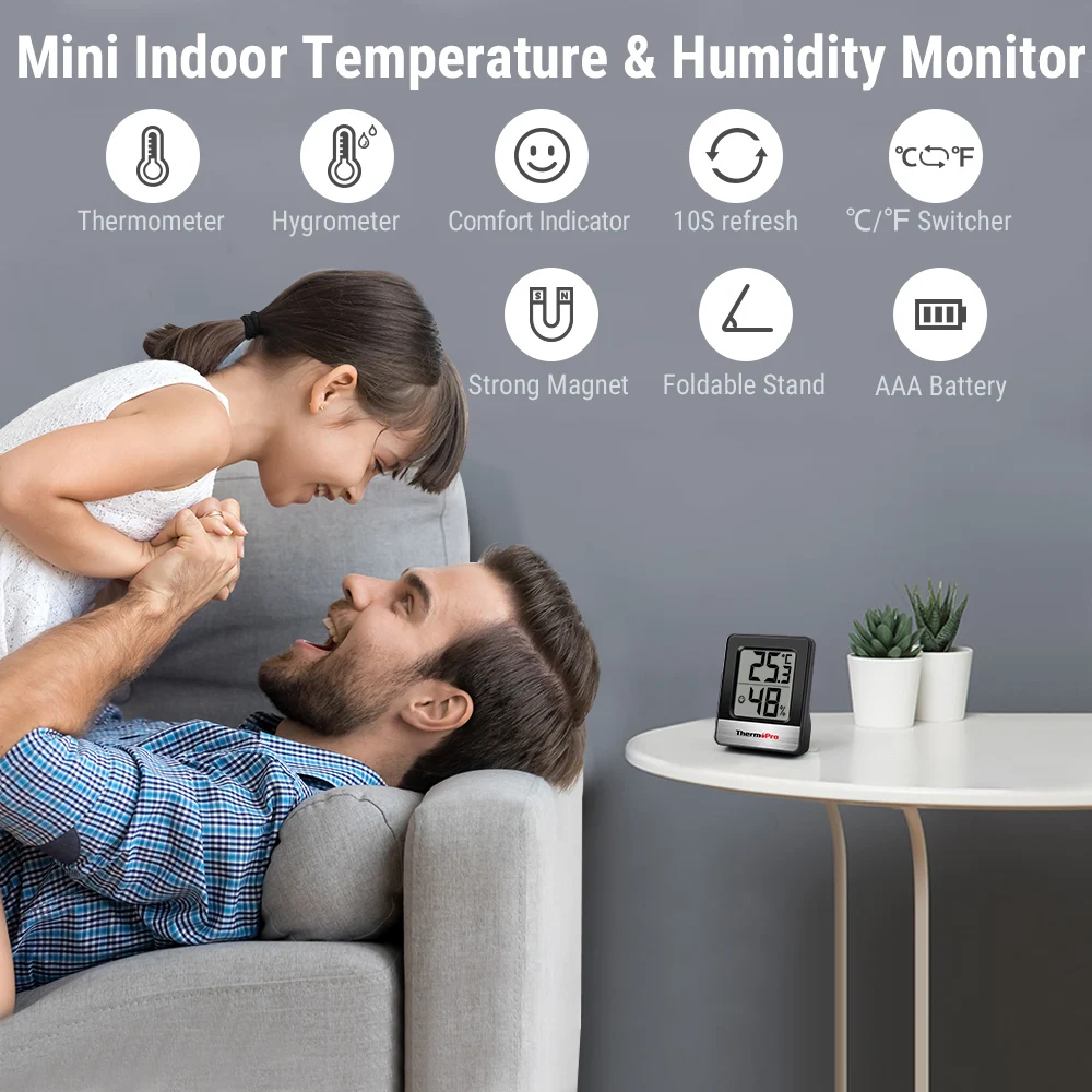 
Newest Mini Thermopro TP49 Indoor Humidity Hygrometer Weather Station 