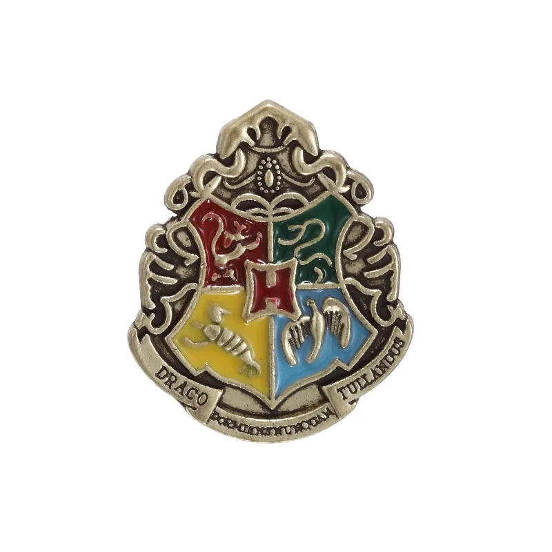 high grade boys and girls Four rings House badge Snake Red Lion Blue Eagle Badger metal pin custom cartoon anime pins brooches