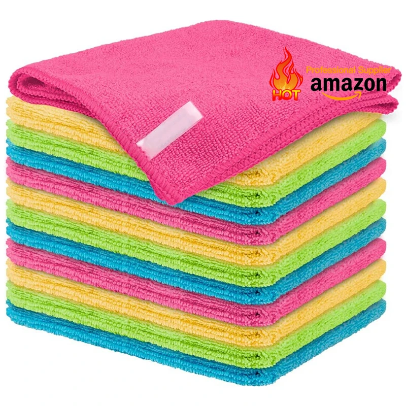 Custom Logo Design Kitchen Towels Car Wash Cloth Colorful Microfiber Cleaning Cloth High Quality Microfiber Cleaning Towel