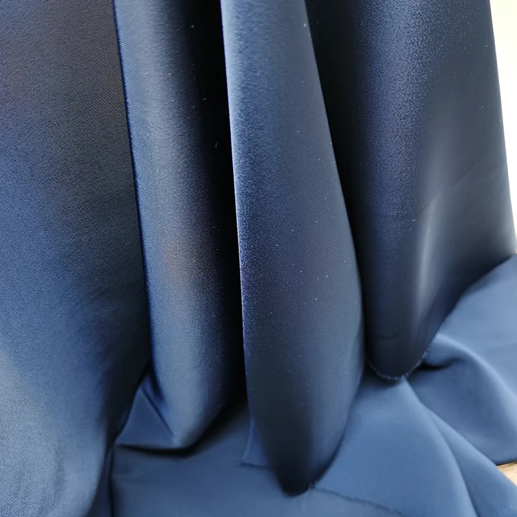 high quality In stock quick shipment polyester spandex sateen satin  Fabric Wrinkle Free for dress pants blouse haute couture