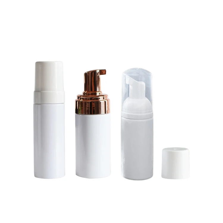 PET Rose Gold Cosmetic Soap Cleanser Dispenser White Foam Pump Bottle