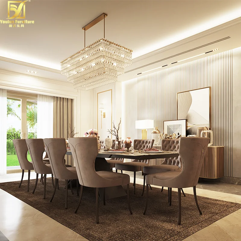 10 seater set luxury modern marble luxury dining table and chairs