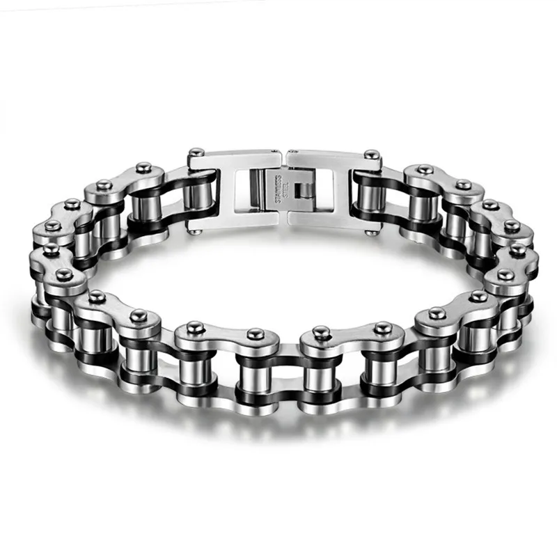 Wholesale fashion man jewelry stainless steel chain bracelet motorcycle chain bracelet mens bike chain bracelets