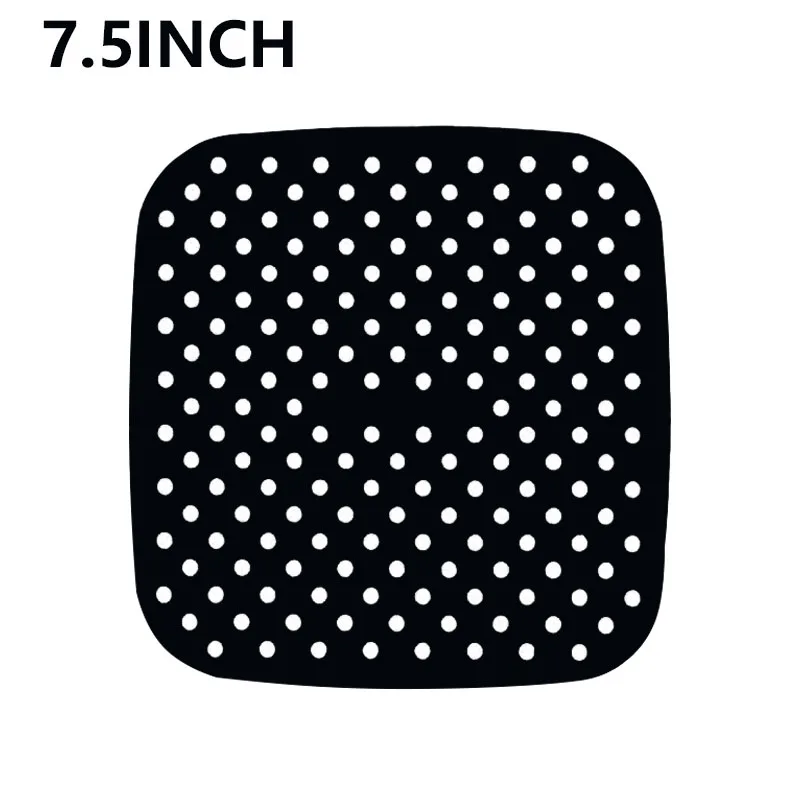 Air Fryer Silicone Mat Accessories Non-Stick Basket Mats 8.5 Inch Square 9 Inch Round Reusable Silicone Air Fryer Liners
