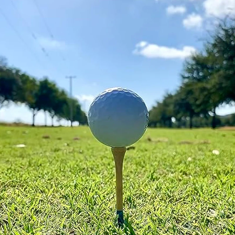 Custom Bulk Painted Prong 54mm 70mm 83mm Logo In Striped Castle De Pink Bamboo Wooden Golf Tees