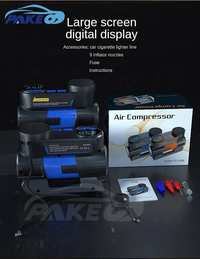 Mini Electric Air Pump 12V Digital Large Display Tire Inflator Portable Air Compressor Long battery life New Item Source Price