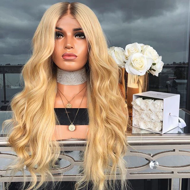 
 Парик Омбре T1B/30 13X6 из человеческих волос на сетке спереди, предварительно выщипанные бразильские натуральные волосы, натуральные волнистые парики, плотность 150%  