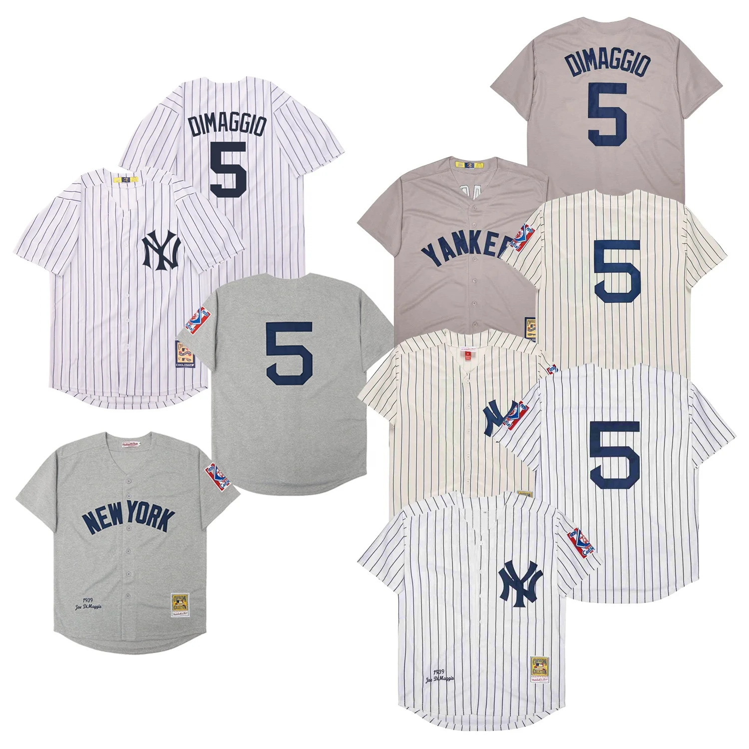 1939 классическая мужская рубашка в стиле Нью-Йорк #5 Joe Dimaggio, бейсбольная Футболка с вышивкой, спортивная одежда в стиле ретро
