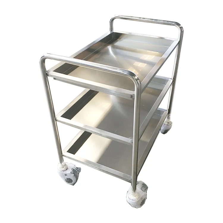 Stainless Steel Material Trolley for Cleanroom Food Factory Cart Hotel Kitchen Trolley