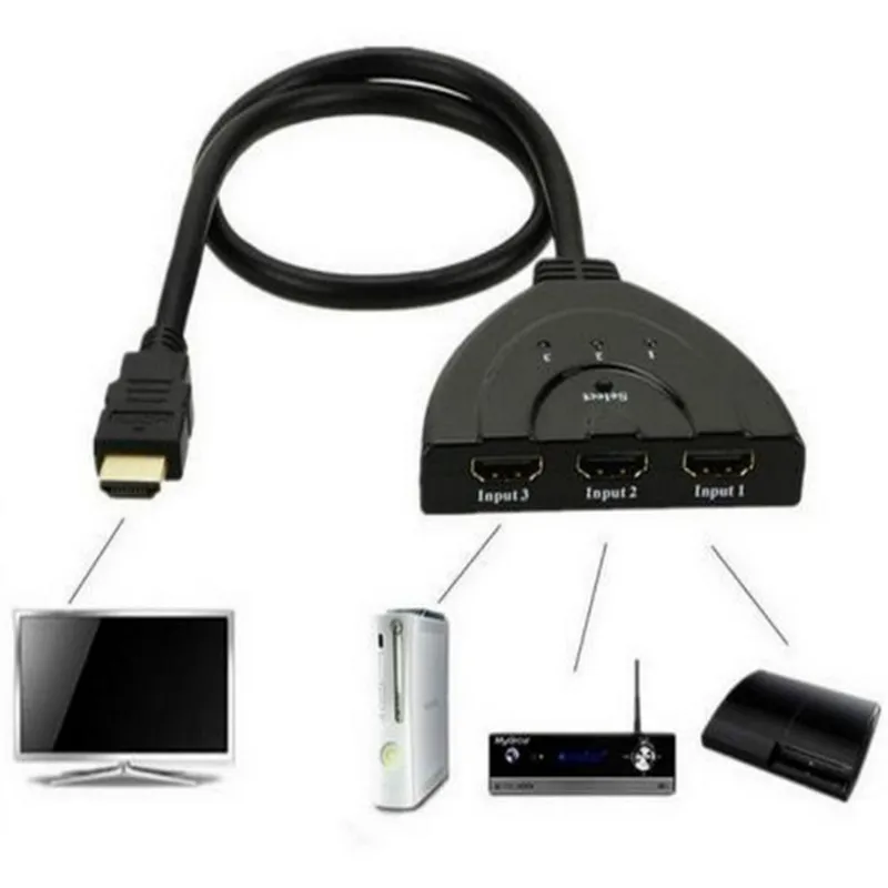  3 порта HDMI переключатель с пультом дистанционного управления сплиттер поддержка 4K 1080P в 1