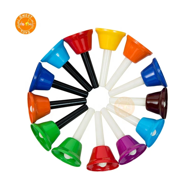 Educational musical instrument playing set toy  hand bells Set 13 Note Diatonic Metal Musical Bells for early education