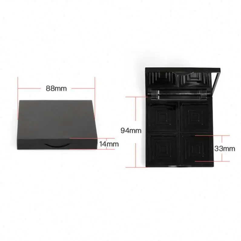 4 Hole Empty Eyeshadow Plastic Contour Kit Palette Bronzer Highlighter Blush Container Compact Case Packaging