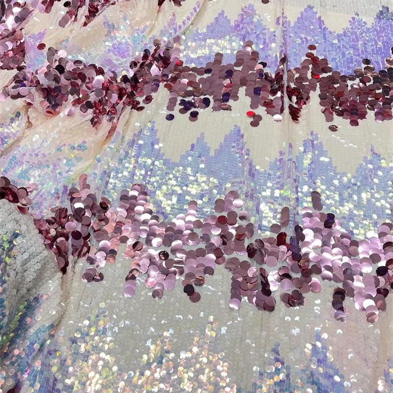 high quality friendly multi color Dense SPARKY sequin mesh Embroidery sequin tulle lace material SEQUENCE fabric for Party dress