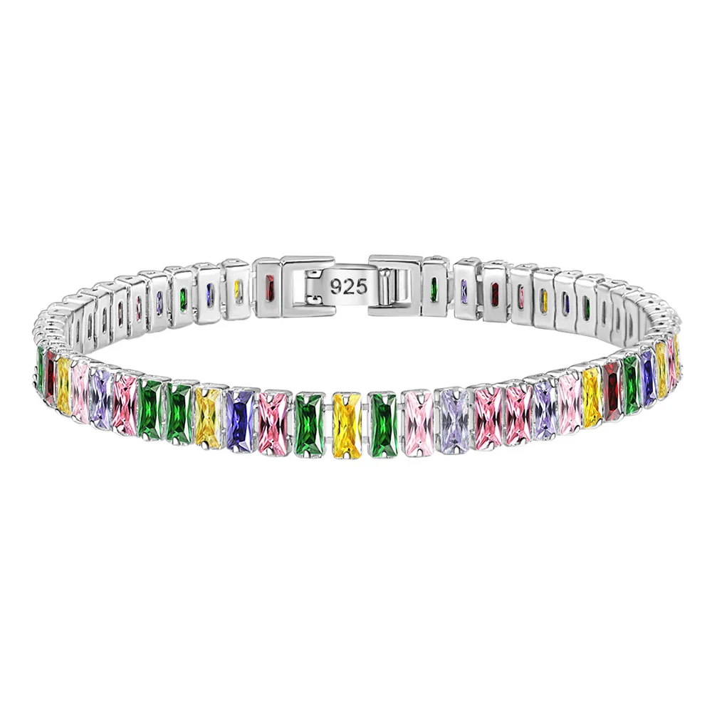 2022 Luxury Fashion Bracelet Women Full Diamond Adjustable Crystal Tennis Chain Colorful Zirconium Bracelet