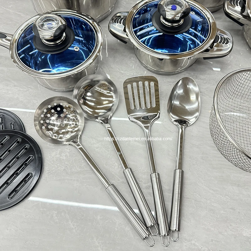 Most Favorable 30 Piece Stainless Steel Pot And Pan Set Luxury Cook Pot Set Non-stick Cookware Set