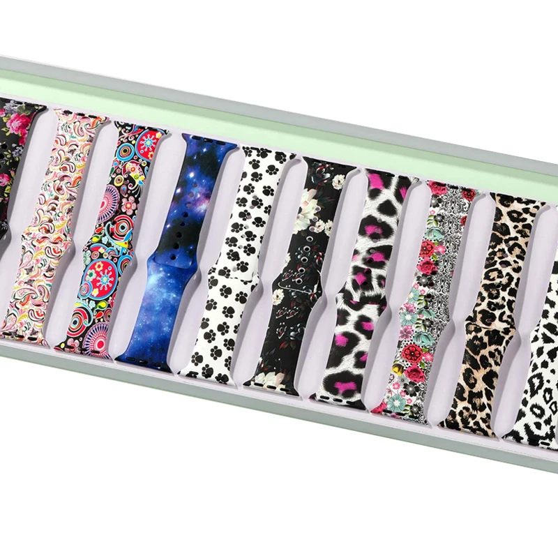 
Silicone Strap for Apple Watch 38mm 40mm 42mm 44mm Fadeless Pattern Printed Bands for iWatch Band Strap Series 5/4/3/2 
