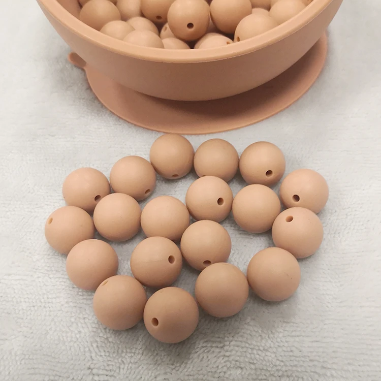 15mm wholesale da approved baby teether silicone beads for necklaces