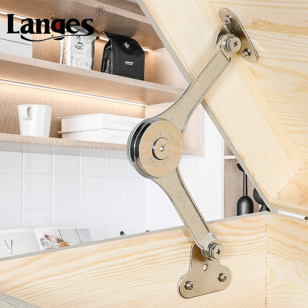 Adjustable Kitchen Cupboard Upward-Opening Cabinet Door Folding Soft Close Lid Flap Stay