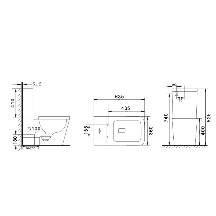 Watermark Sanitary Ware Rimless Two piece Ceramic Australia WC Toilet