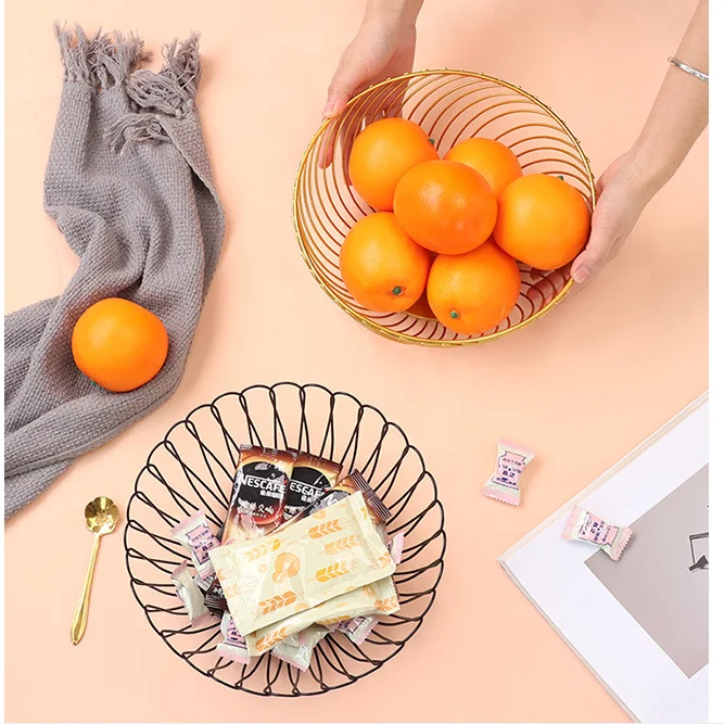 Iron Art Home Living Room Desktop Decoration New Year Gift Basket Multi-purpose Fruit Basket Fruit and Vegetable Tools