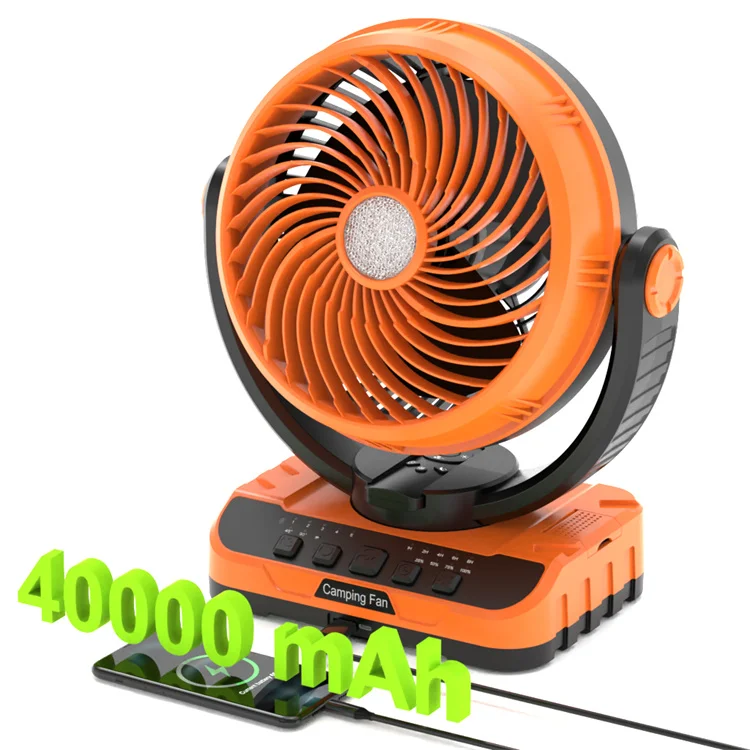 Portable Camping Oscillating Fan 20000mAh High Capacity Lightweight Floor Fan Able To Hang Camping Fan