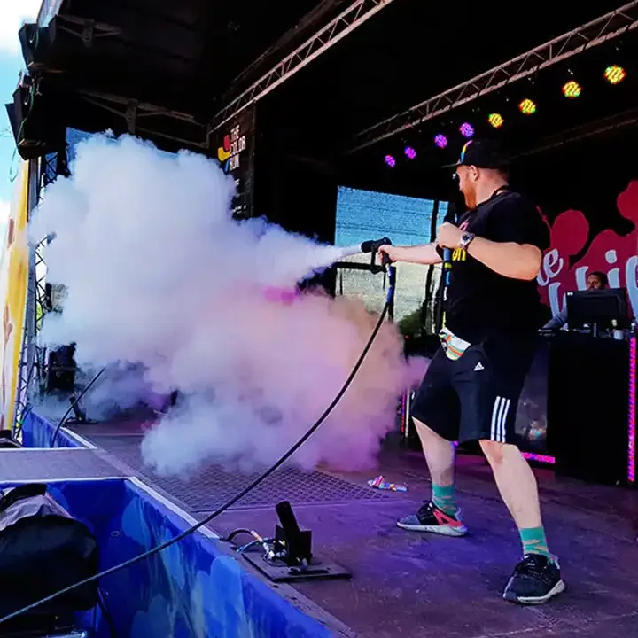 Handheld LED co2 gun stage dry ice gun co2 jets machine with RGB dj lights for wedding parties