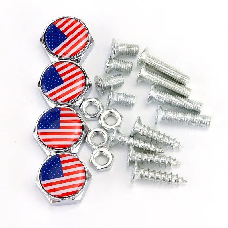 Universal Customized LOGO Chrome Anti-theft Fixed Screws Car License Plate Bolts Frame support Screws Auto Accessories