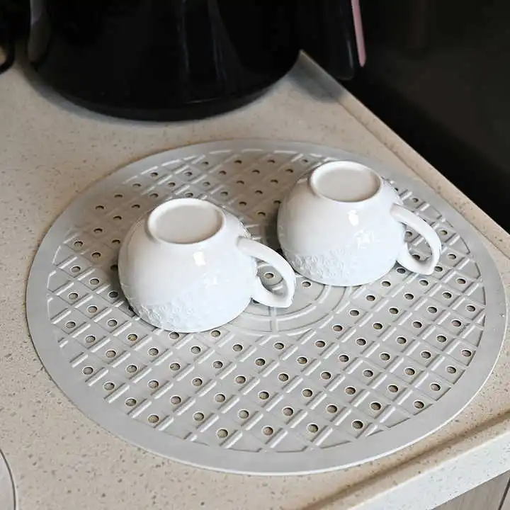 Drying Dishes Heat Insulation Protector Multifunctional Quick Drain Kitchen Table Anti Slip Soft Rubber silicone Sink Mat