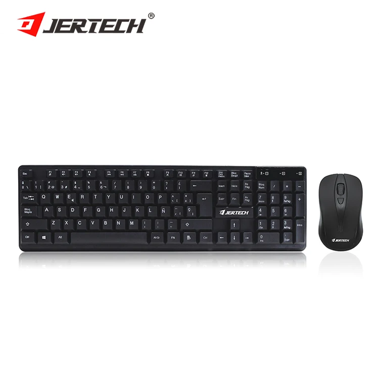 JERTECH KM300 Black White Keyboard 2.4G Customized Mini Computer Office Gaming Wireless Keyboard and Mouse