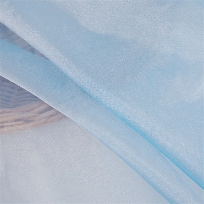 ORGANZA SATIN FABRIC metallic silk chiffon Custom Pure metallic Silk Satin Fabric Silky Chiffon Fabric for dress